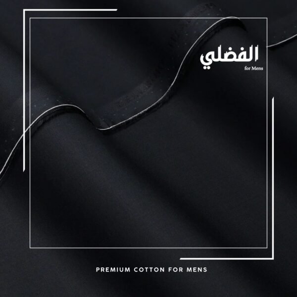 Premium Black Cotton Suit for Men - The Fazli Unstitched Collection