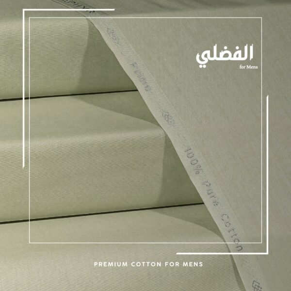 Premium Light Green Cotton Suit for Men - The Fazli Unstitched Collection
