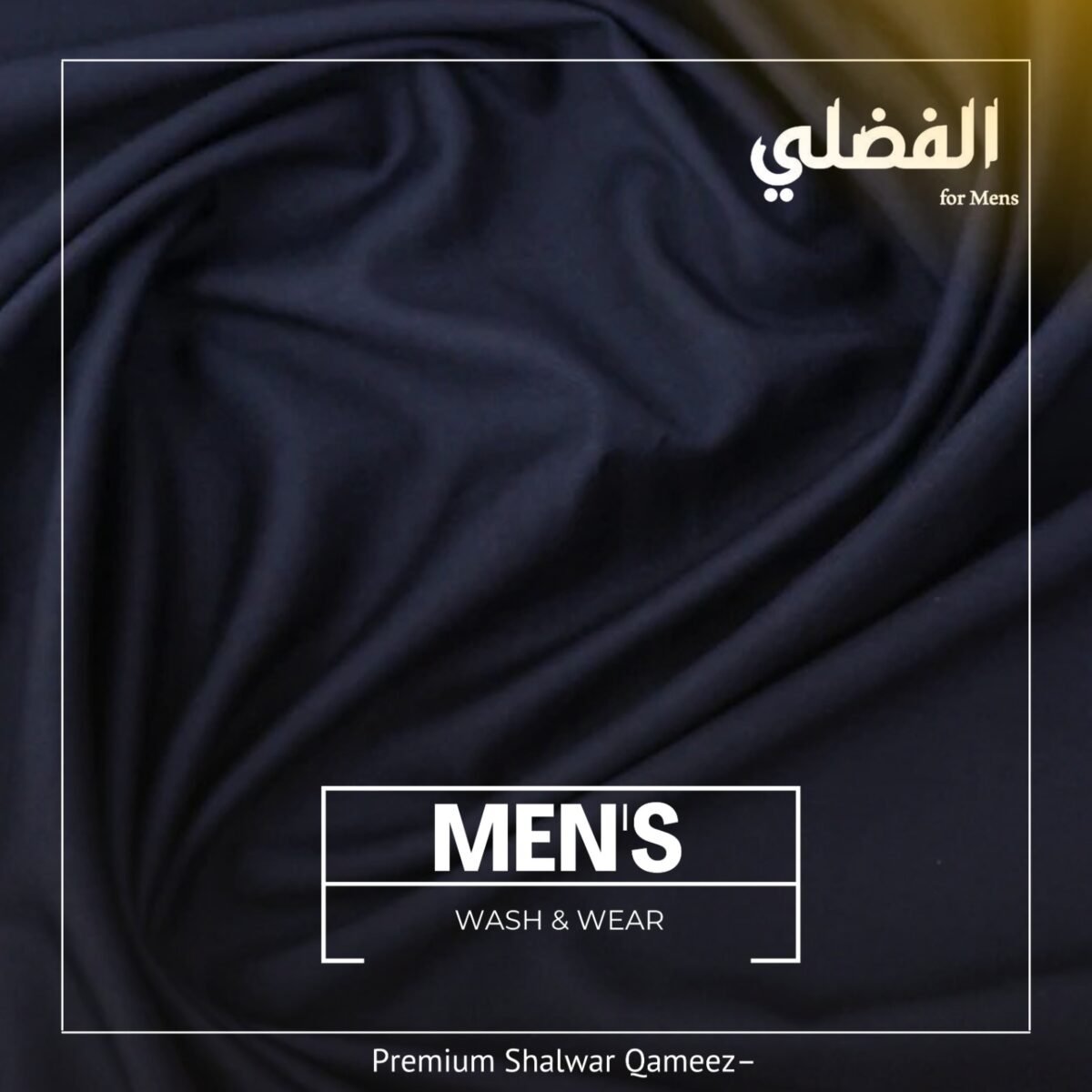 Premium Navy Blue Wash & Wear Suit - The Fazli Men's Unstitched Collection - Image 1