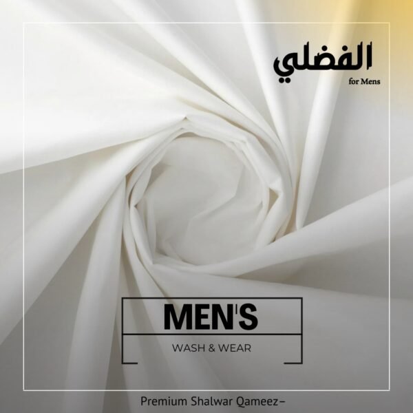Premium White Wash & Wear Suit - The Fazli Men's Unstitched Collection